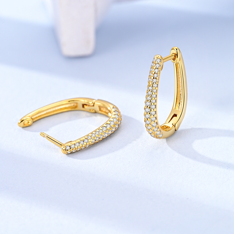 Xanthe 925 Sterling Silver Long Oval Earrings, Unique Gift